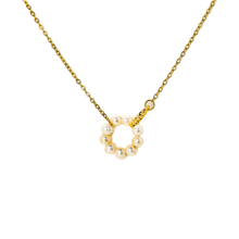 Load image into Gallery viewer, Circle of Stars - Lustrous Halo Pearl Necklace
